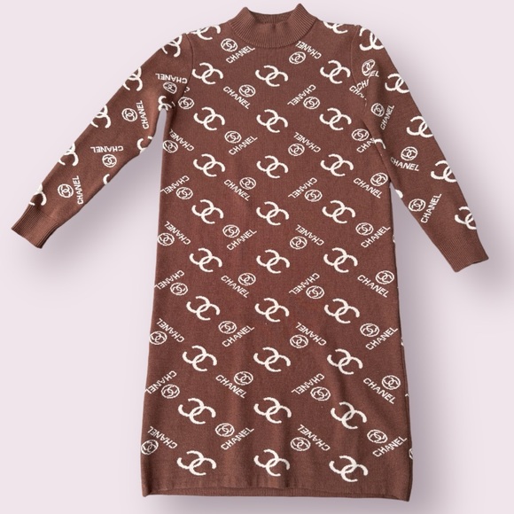 CHANEL CC Logo Monogram Sweater Dress - Picture 9 of 9